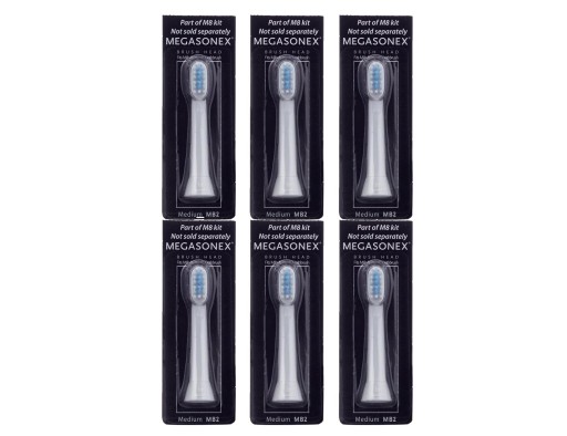 MEGASONEX Końcówki szczoteczki ŚREDNIE MEDIUM MB2 - 6 szt