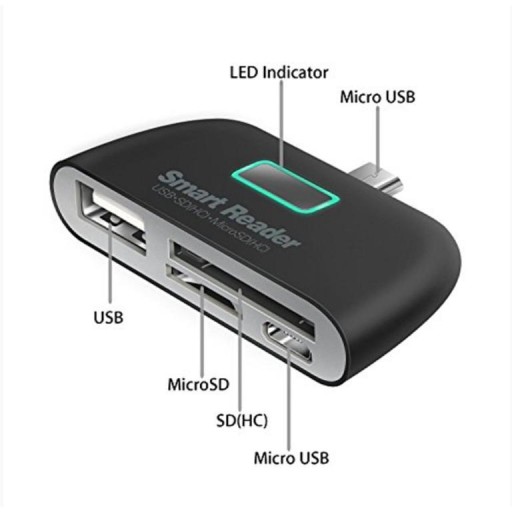 Czytnik Kart Micro USB OTG Hub 4w1
