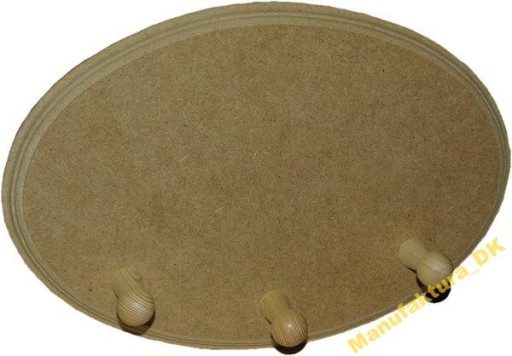 MDK Wieszak owalny 18x26cm kołki duże - MDF 12mm