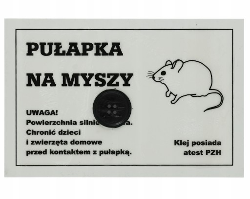 PUŁAPKA LEPOWA KLEJOWA LEP Z WABIKIEM NA MYSZY SZCZURY GRYZONIE HACCP