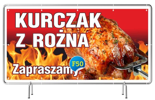 Baner Reklamowy Szyld 2,5x1,25m Kurczak z rożna