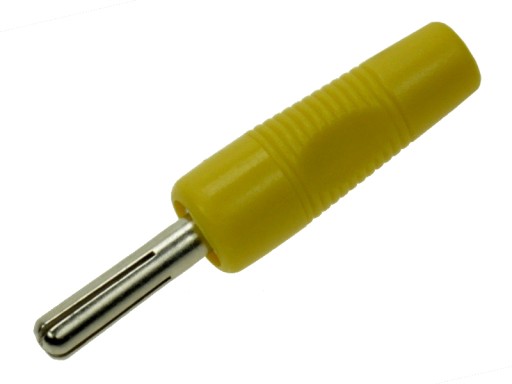 Wtyk bananowy 4mm BS425-Y 44mm żółty