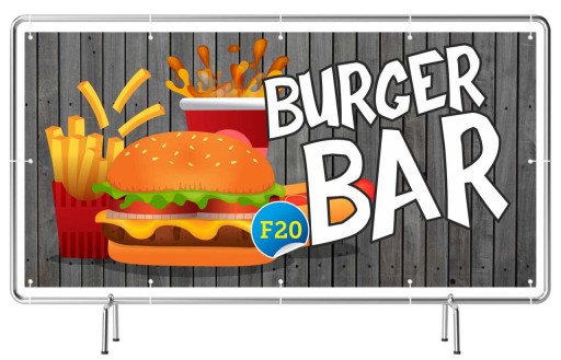 Baner Reklamowy 3x1m - Burger Bar Szyld Reklama