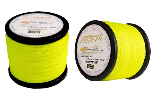 PLECIONKA MISTRALL SHIRO 0,15 mm /1000m ŻÓŁTA FLUO