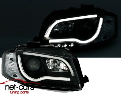 Фары фары audi a3 8p 03-08 h7 / h1 трубка огни neon led black черное1 - фото