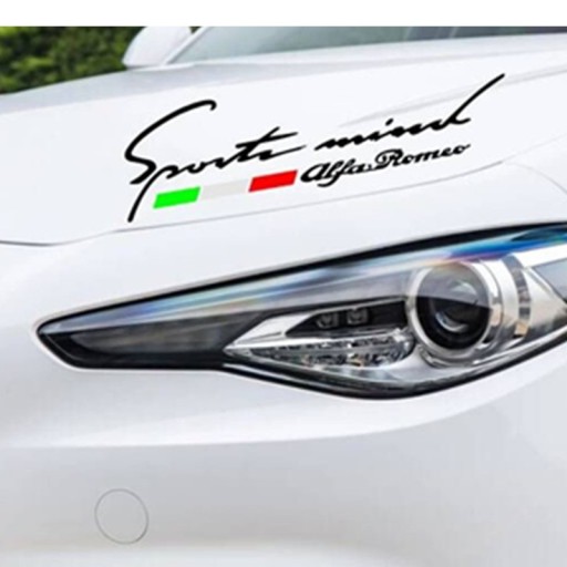 Alfa romeo < sports mind > наклейка на кузовные детали черная1 - фото