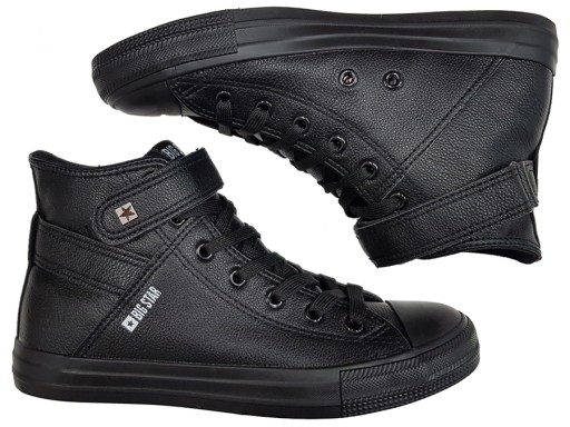 BIG STAR Trampki damskie V274542 czarne na rzep 36 BIG STAR Trampki damskie V274542 czarne na rzep 36