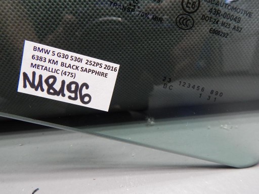 BMW 5 G30 ABLAK ajtó jobb far 15R.