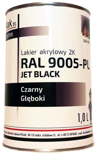 Pollak акриловий лак 2K RAL 9005 Чорний Чорний 3L