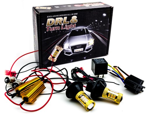 2w1 - Поворотники + денні ходові вогні LED 2в1 DRL BAU15S PY21W