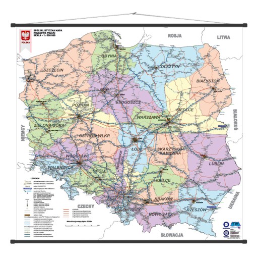 polska mapa kolejowa Polska mapa KOLEJOWA Aktualna 2020   Allegro.pl   Cena: 159,90 zł 