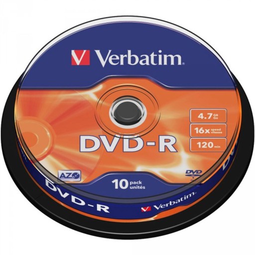 Dobré VERBATIM DVD-R 4.7GB Cake 10 kusov