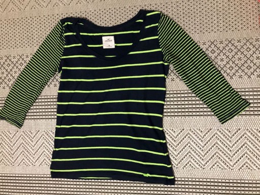 Zdjęcie oferty: Hollister bluzka t shirt wygodna paski neon m