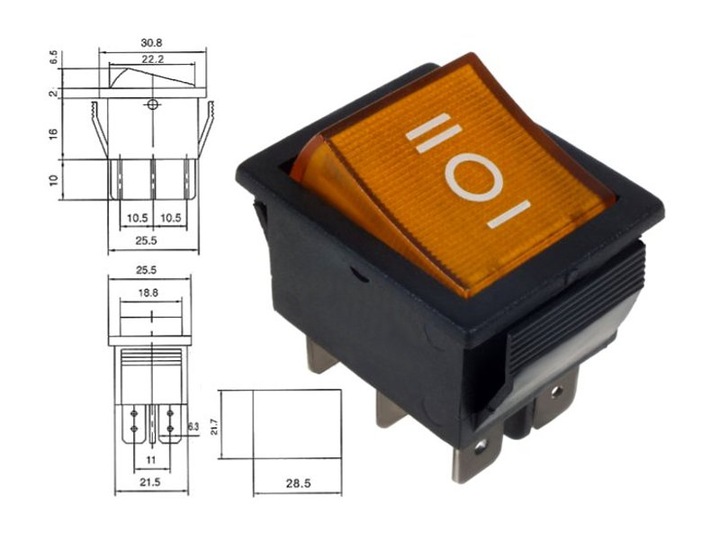 SWITCH ILLUMINATED 6-PIN 3-POZ DC 20A 12V photo 2 - milautoparts-fr.ukrlive.com