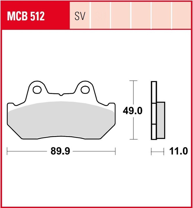 TRW PADS BRAKE MCB512SV photo 1 - milautoparts-fr.ukrlive.com