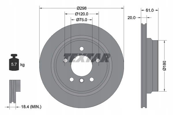 TEXTAR 92075103 DISQUE DE FREIN photo 2 - milautoparts-fr.ukrlive.com