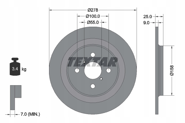 DISCS PADS TEXTAR REAR - TOYOTA YARIS III photo 2 - milautoparts-fr.ukrlive.com