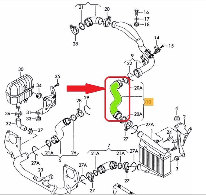 TUYAU BUSE TURBO DE RADIATEUR AUDI A6 1.9 TDI photo 7 - milautoparts-fr.ukrlive.com