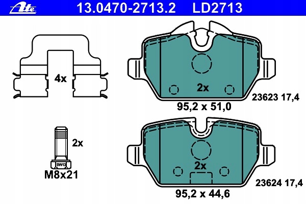 ATE CERAMIC SABOTS DE FREIN ARRIÈRE BMW 1 E81 E87 3 E90 CRACOVIE photo 2 - milautoparts-fr.ukrlive.com