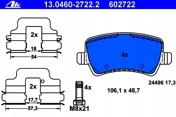 ATE PADS REAR VOLVO XC60 XC70 V60 S80 V70 III 07- photo 5 - milautoparts-fr.ukrlive.com