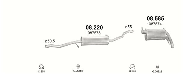 POT D'ÉCHAPEMENT FINAL FORD GALAXY SHARAN 08.585 photo 5 - milautoparts-fr.ukrlive.com