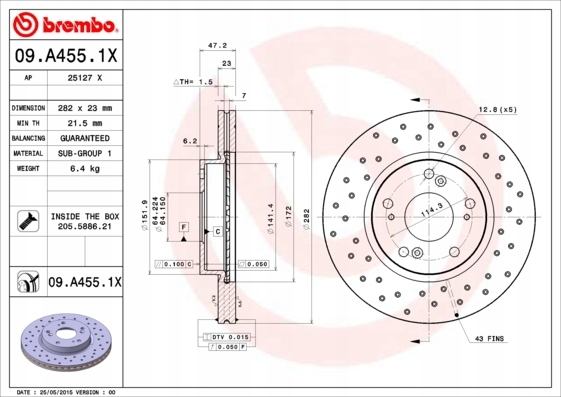 BREMBO XTRA DISQUES AVANT HONDA FR-V CIVIC FN FK photo 3 - milautoparts-fr.ukrlive.com