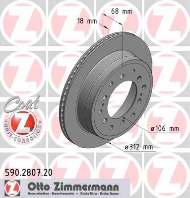 ZIMMERMANN DISQUES ARRIÈRE LAND CRUISER 90 120 312MM photo 2 - milautoparts-fr.ukrlive.com