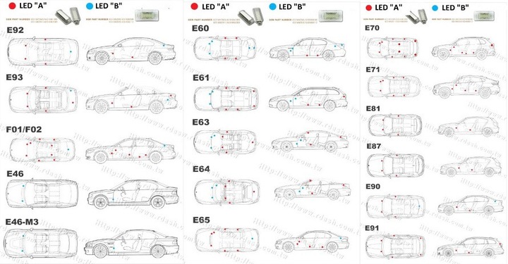 LED LIGHTING INTERIOR BMW E60 E90 F10 E70 E71 X5 photo 6 - milautoparts-fr.ukrlive.com