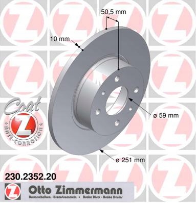 ZIMMERMANN DISCS REAR STILO BRAVO 2 II CROMA 251MM photo 2 - milautoparts-fr.ukrlive.com