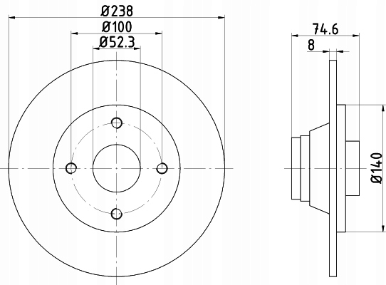 TRW DISC REAR RENAULT CLIO I 1 MK1 WITHOUT ABS photo 2 - milautoparts-fr.ukrlive.com