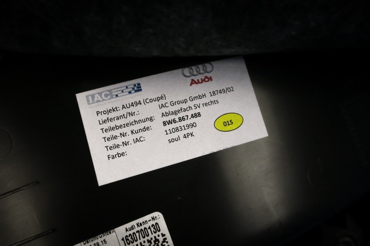GARNITURE INTÉRIEUR DROITE ARRIÈRE AUDI A5 S5 8W6 COUPÉ