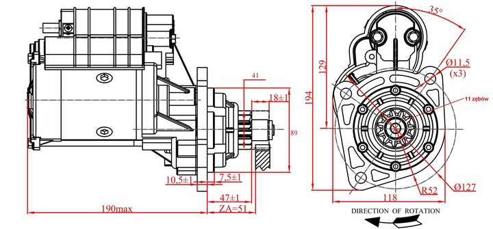 STARTER URSUS C-385 ZETOR 8011 REINFORCED 24V photo 2 - milautoparts-fr.ukrlive.com