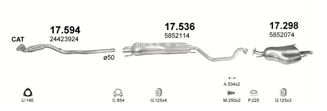 SILENCER END OPEL ZAFIRA 17.298 photo 6 - milautoparts-fr.ukrlive.com