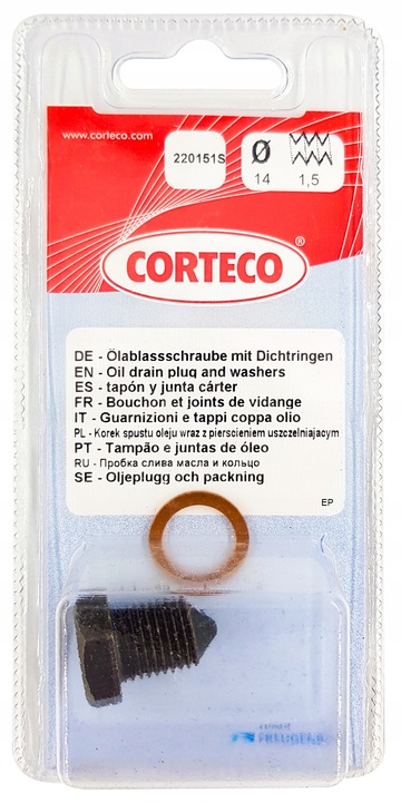 Corteco 220151s сливная пробка масла, поддон масляный, Цена