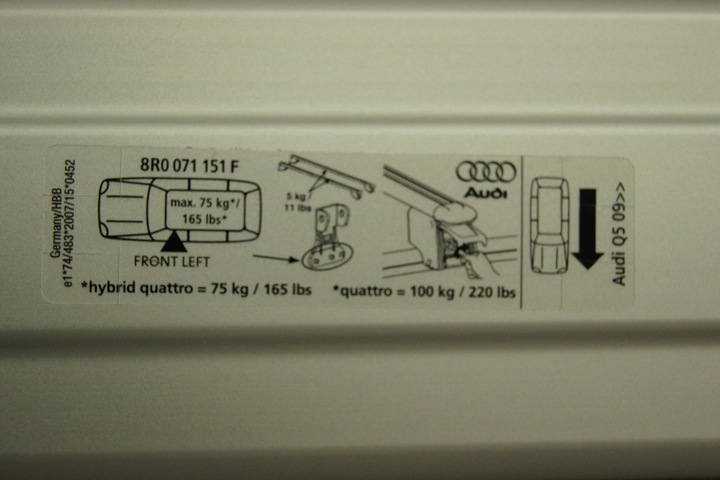 фото №7, Audi q5 8r багажник крышный балка org. 8r0071151f