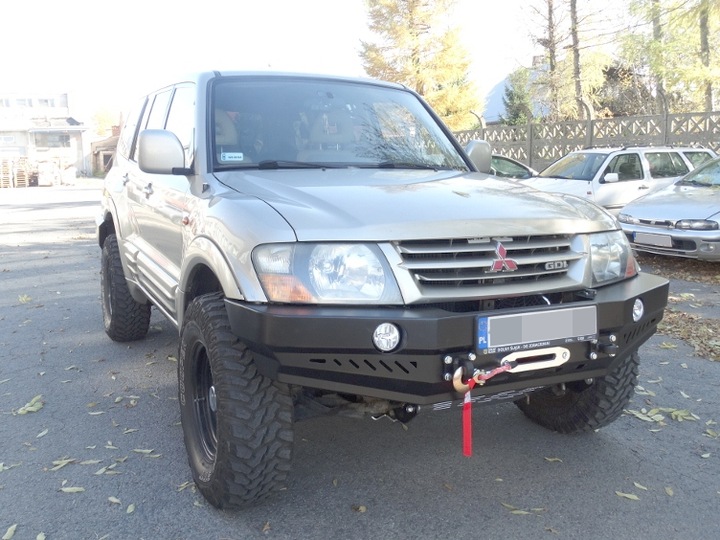 фото №14, Mitsubishi pajero 3 бампер перед стальной металлический