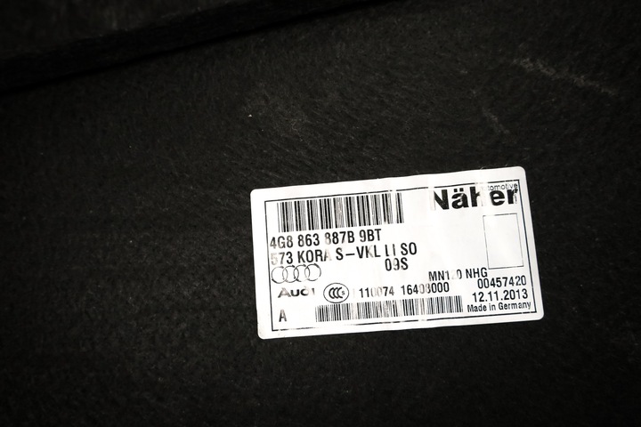 фото №7, Обивка боковина багажника audi оригинальный номер 4g8863887b