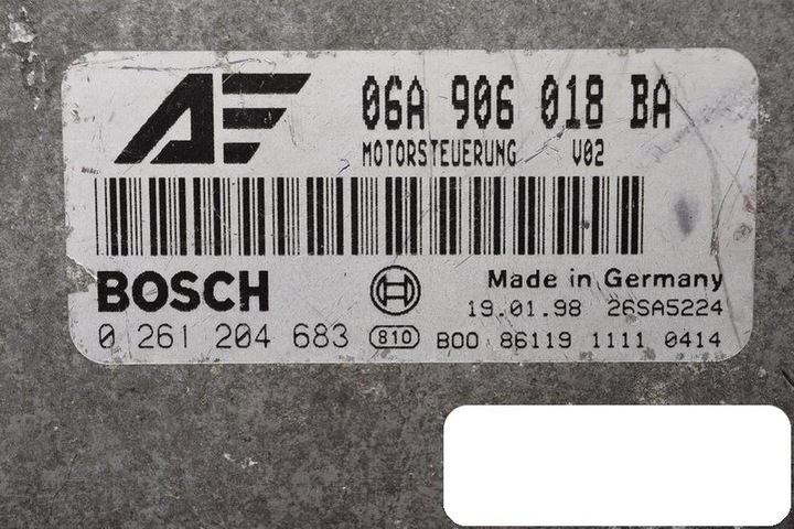 фото №3, Комп'ютер skoda 1.8 t 06a906018ba 0261204683