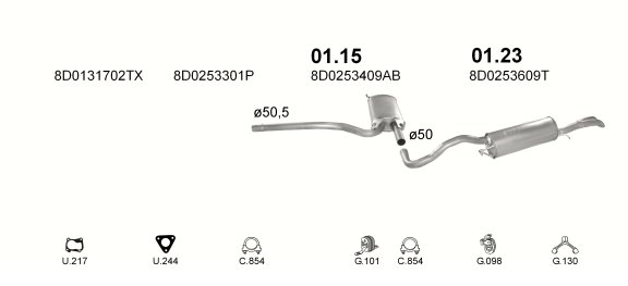 фото №5, Глушитель средний audi a4 01.15