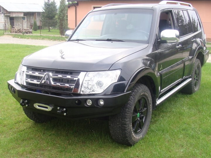 фото №10, Mitsubishi pajero 4 бампер перед металлический стальной
