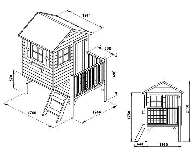 Детский домик проект с размерами из дерева