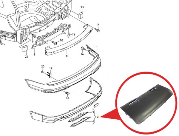 фото №7, Заглушка пластик фаркоп w бампер задняя do audi q7 4l