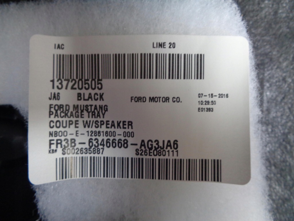 фото №2, Ford mustang полиця задня задня 2015 2016 2017 coupe