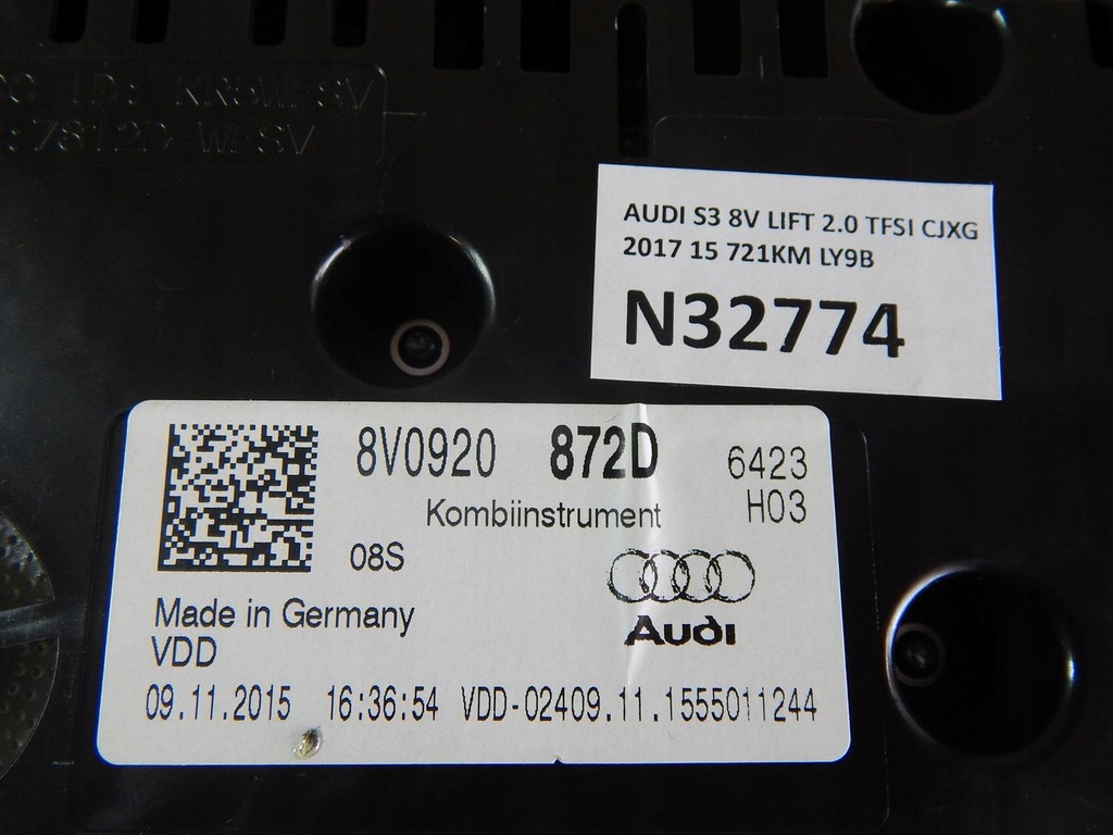 фото №5, Audi s3 8v 2.0 tfsi счетчик приборы 8v0920872d