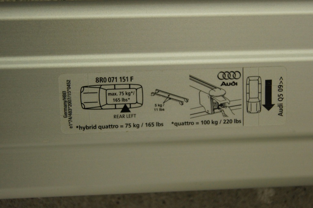 Audi q5 8r багажник крышный балка оригинал . 8r0071151f Киев